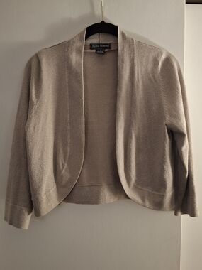 Jessica Howard Taupe Open-Front Women’s Sweater Cardigan
